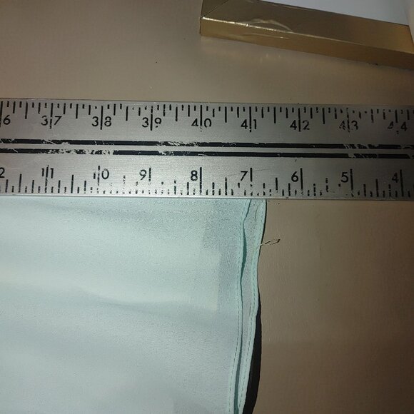 Vintage AEMW Light Blue Wrap Dress Floral Detail Long Sleeves Back Zipper USA - Picture 16 of 16